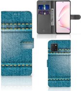 Wallet Case Geschikt voor Samsung Note 10 Lite Telefoon Hoesje Jeans