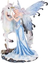 Comfort - Ice Fairy and White Unicorn Figurine 21.5cm