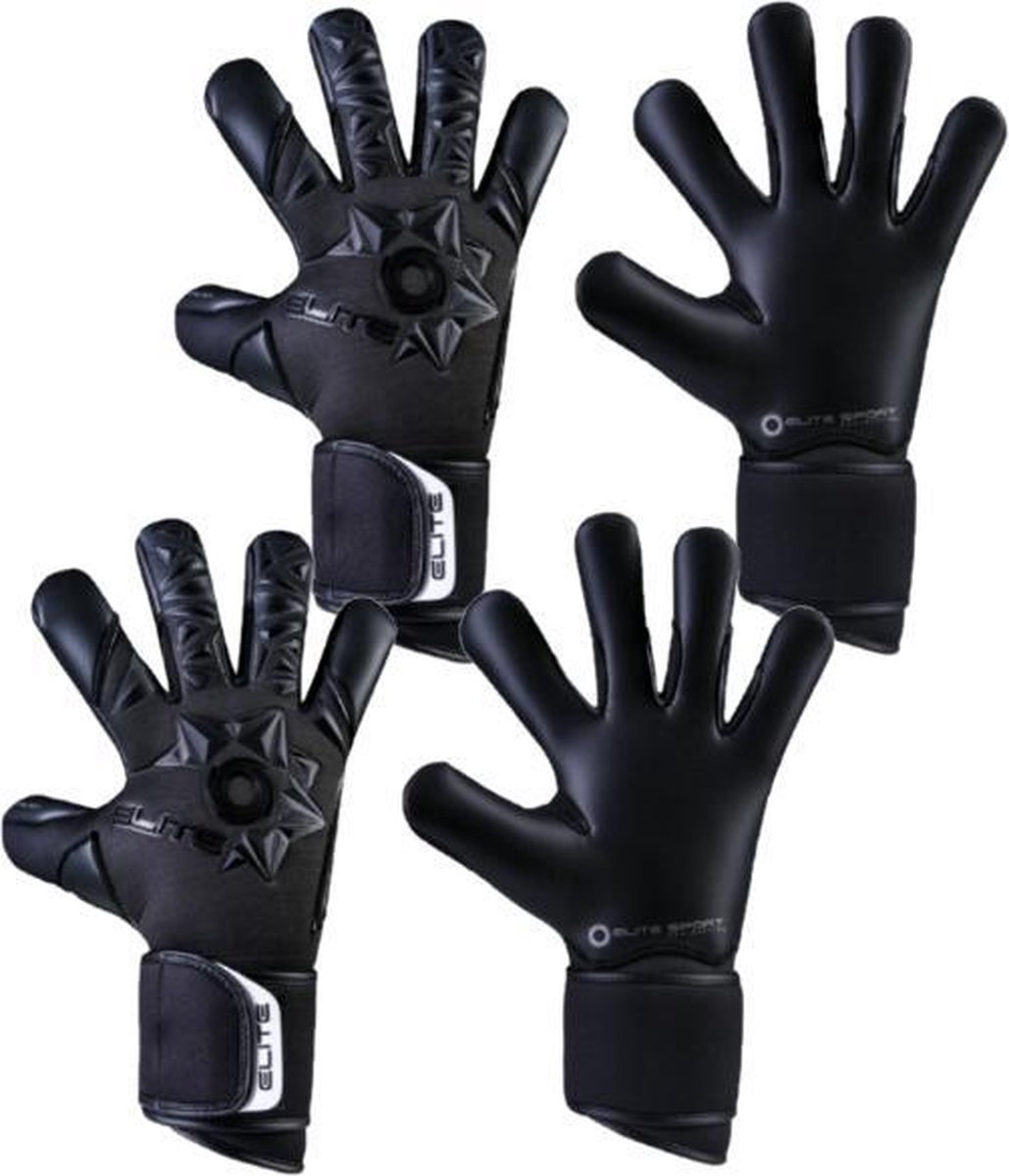 2 Paar Elite Neo Black Keepershandschoenen - Maat 9 (+ gratis naambedrukking)