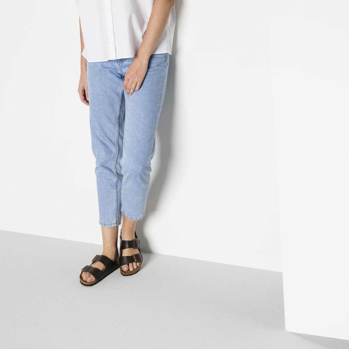 Birkenstock Arizona Slippers Leer Regular-fit Bruin