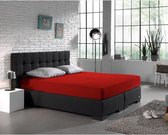 Zachte Dubbel Jersey Lits-jumeaux Hoeslaken Rood | 160/180x200/210/220 | 220 gr/m2 Dichtgebreid | Comfortabel