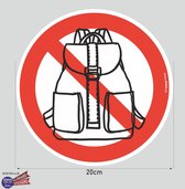 Rugzak niet toegestaan pictogram sticker.