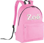 schooltas met naam roze| geborduurd | 16 verschillende kleuren | gepersonaliseerd
