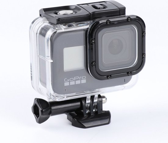 Voor GoPro HERO8 Zwart 45m Waterdichte Behuizing Beschermhoes met Gesp Basisbevestiging & Schroef (Transparant)