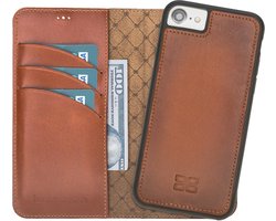 Bouletta geschikt voor iPhone 7/8 & SE (20/22) Uitneembare Leer BookCase Hoesje - Burned Cognac