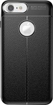 GSM-Basix Leather Look TPU Hard Case voor Apple iPhone 7/8/SE (2020) Zwart