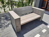 Loungebank "Garden" van Grey Wash steigerhout 120cm 2 persoons bank