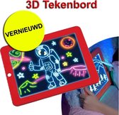 3D Magic Pad - magisch tekenbord - VERNIEUWD - schetsbord - Kleuren met magie! - met LED-licht - ROOD - Edge A Sketch - tekenen - kinderen - vakantie - kleuren