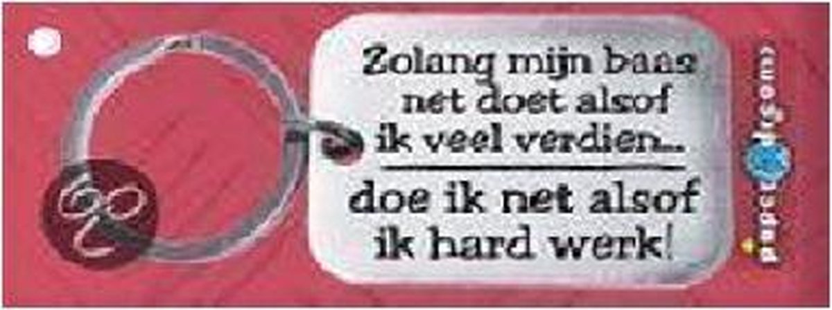 Paper Dreams | RVS Sleutelhanger | Zolang mijn baas net doet alsof ik veel verdien