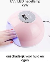 Nageldroger - Nagellamp - 72w - Gellak - LED/UV lamp - 4 timers - Rooskleurig