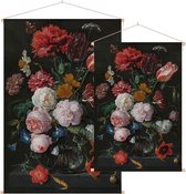 Stilleven met bloemen in een glazen vaas, Jan Davidsz. de Heem - Foto op Textielposter - 60 x 90 cm
