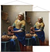 Het melkmeisje, Johannes Vermeer - Foto op Textielposter - 40 x 60 cm