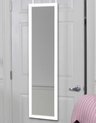 lange deur spiegel hangend | deurspiegel | Grote Hangende Visagie passpiegel Met Lijst & Deurhaak | wit frame