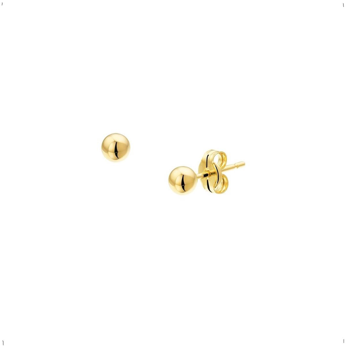 YO&NO - Oorbellen - Goud - Oorknoppen - Bol - 5mm - Sieraden Vrouw - Heren - 14k- 585 Goud