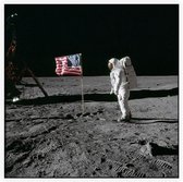 Armstrong photographs Buzz Aldrin (maanlanding) - Foto op Akoestisch paneel - 80 x 80 cm