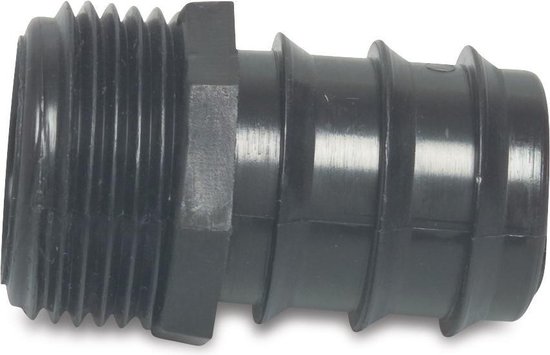Slangtule 19 mm messing slangaansluiting 1 inch buitendraad, 1 inch AG X 3/4 inch tuit, verbindingsstuk voor slang, waterleiding, gasbuis
