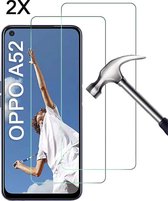 Screenprotector geschikt voor OPPO A52 Screenprotector 2X - Tempered Glass - Anti Shock screen protector - 2PACK voordeelpack - EPICMOBILE