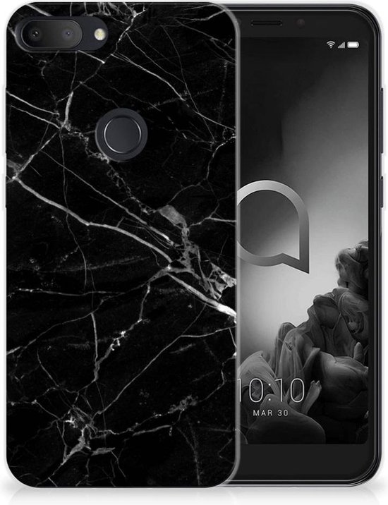 Smartphone hoesje Alcatel 1S (2019) Transparant Zwart |