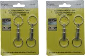 4x Sleutelhangers / key snaps zilver met sleutelringen - deelbare sleutelhanger - metalen sleutelhangers / key snaps