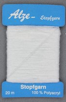 wit stopgaren - garenkaartje 20 m - polyacryl - kleur 801 - garen om te stoppen