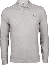 Lacoste Sport slim fit polo - poloshirt lange mouw - lichtgrijs melange -  Maat: S