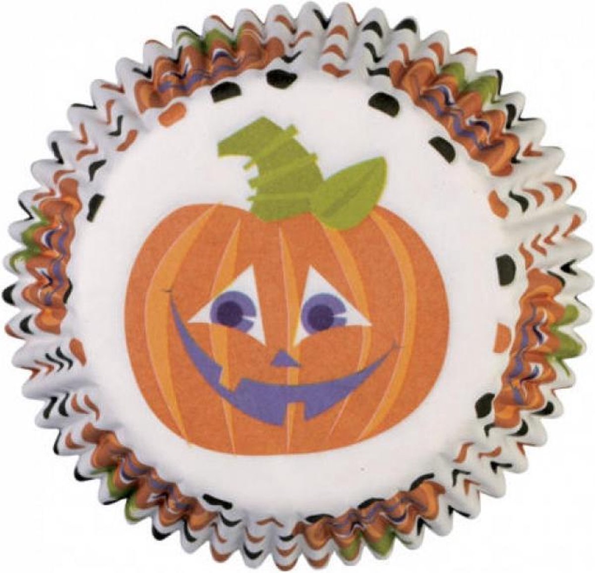 Wilton Halloween Standaard Baking Cups|Happy Pumpkin|Lachende pompoen|Polka Dots|Cupcake Cases|75st