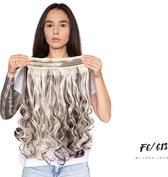 Wavy clip-in hairextension 60 cm lang krullend haar synthetisch, kleur #F6/613 van Mi Loco Loco hair extensions clip in haar
