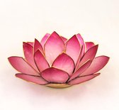 Waxinehouder lotus capiz-schelp koper 15cm fel roze - Filippijnen
