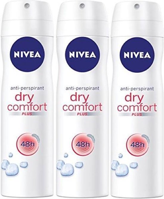 Nivea Deodorant Spray Dry Comfort Plus 48H - Voordeelverpakking 3 x 150 ML  | bol