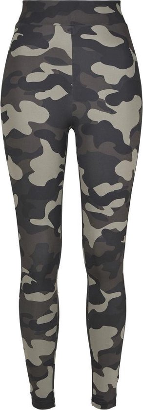 Urban Classics Damen Leggings Ladies High Waist Camo Tech Leggings Dark Camouflage-4XL