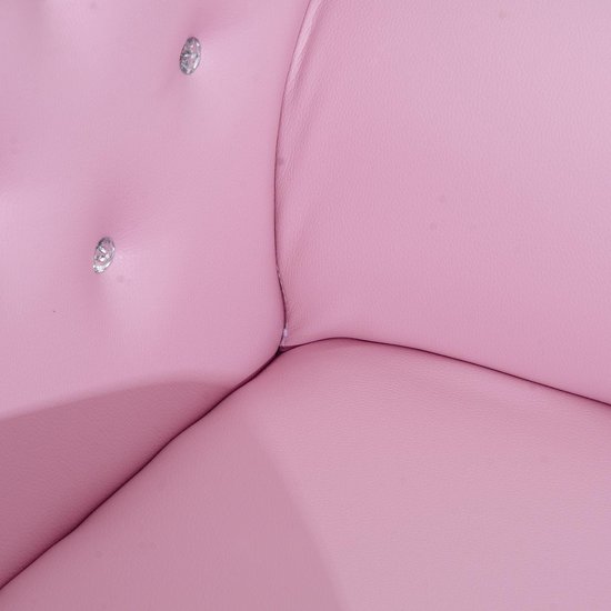 Kindersofa met poef - Kinder Fauteuil - Kinder relax stoel met voetenbank - Kunstleer - Roze van Kinder — afbeelding 3