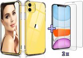 iPhone 11 Anti Shock Hoesje Hybrid Case Hoes Cover - 2x iPhone 11 Screenprotector