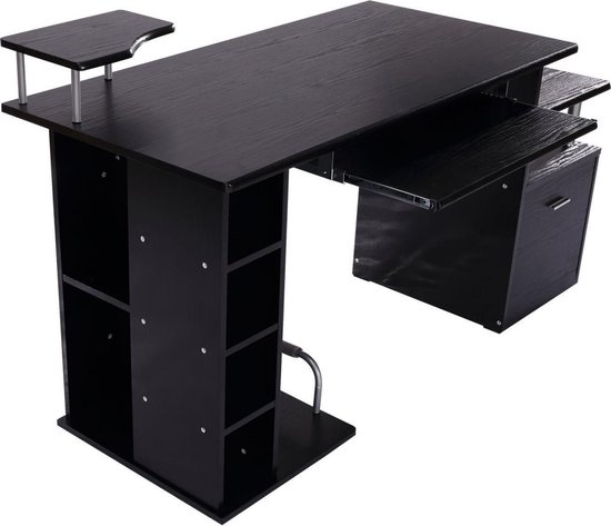 Computertafel bureau zwart 152 x 60 x 88cm | bol.com