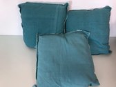 Prachtige kussens- Azuurblauw - 3 stuks