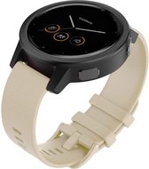 Siliconen Smartwatch bandje - Geschikt voor  Garmin Vivomove 3s silicone band - 39mm - beige - Horlogeband / Polsband / Armband