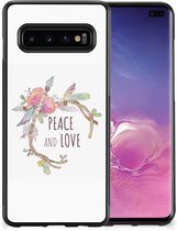 TPU Siliconen Hoesje Samsung Galaxy S10+ Telefoonhoesje met Zwarte rand Boho Text