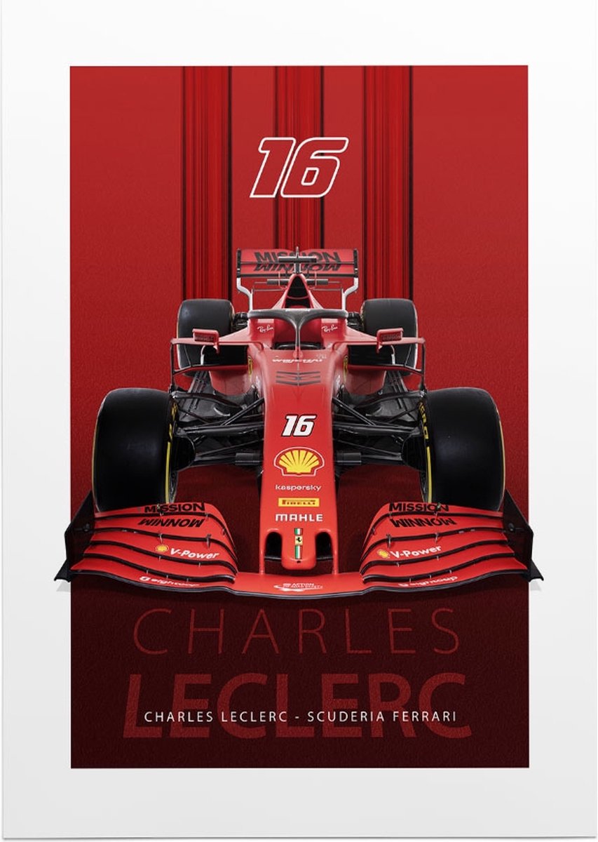 Charles Leclerc (Scuderia Ferrari F1 2020) - Foto op Forex - 50 x 70 cm (B2) - Lights Out