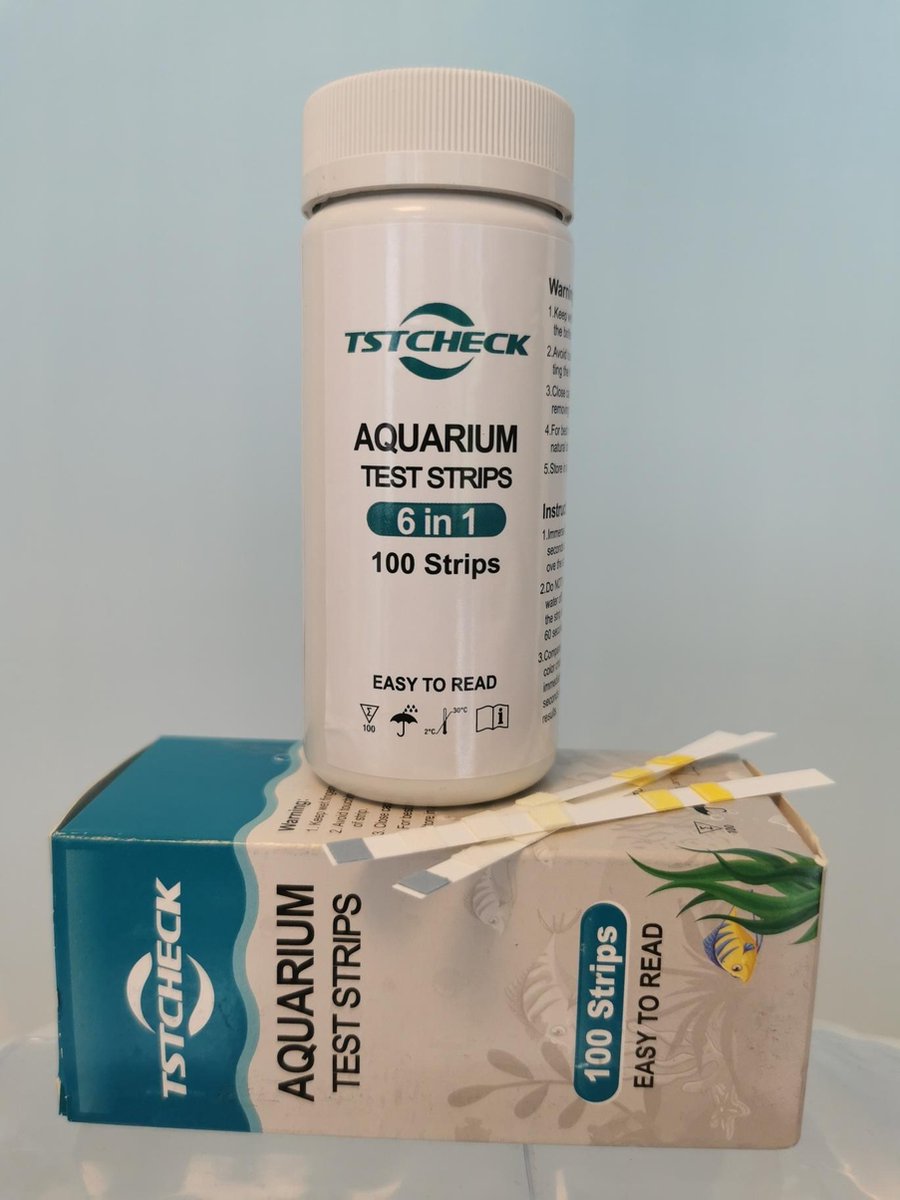 TSTCHECK Aquarium water test | 6 in 1 | 100 strips - TSTCHECK