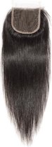 Silky straight  human hair top closures free part kleur 1b 30 cm