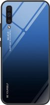 Samsung Galaxy A50 Backcover - Blauw - TPU + Gehard Glas