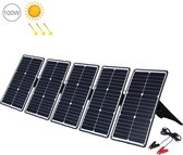 HAWEEL 5 STKS 20 W monokristallijn silicium zonne-energie paneellader, met USB-poort en houder & tijgerklem, ondersteuning QC3.0 en AFC (zwart)