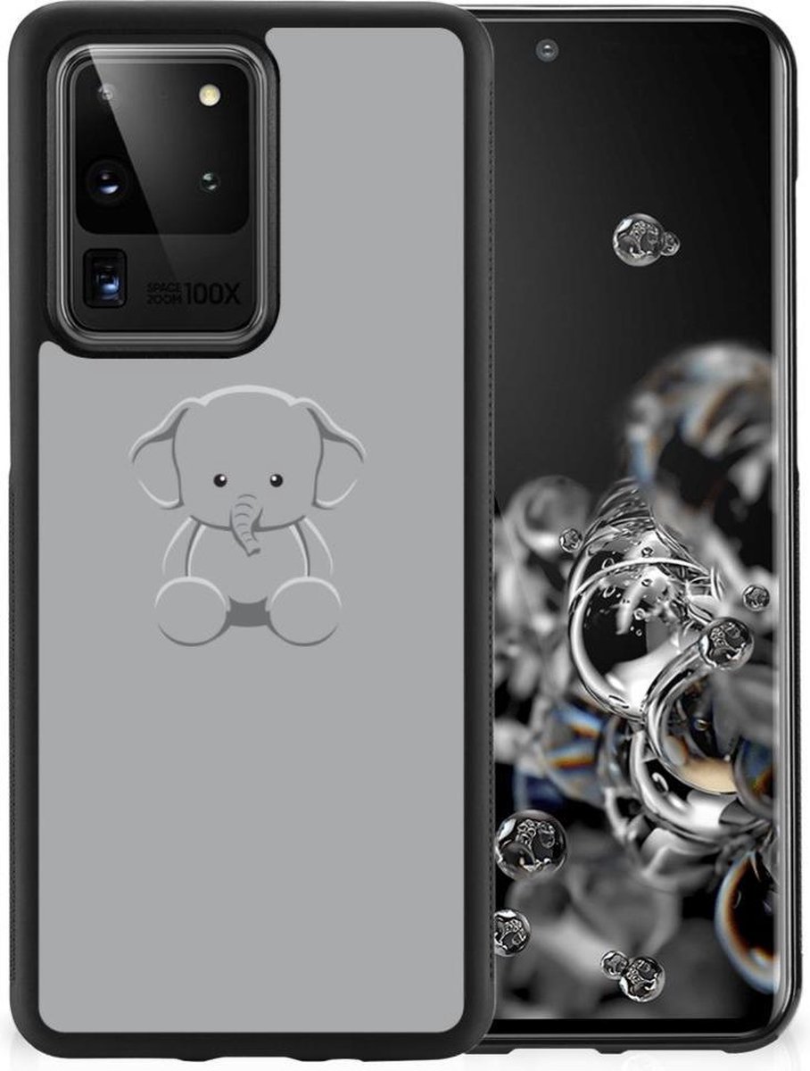 Back Cover voor Samsung Galaxy S20 Ultra Bumper Hoesje Grijs Baby Olifant