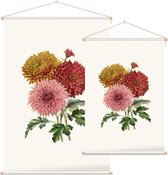 Chrysanten Aquarel (Chrysanthemum) - Foto op Textielposter - 60 x 90 cm