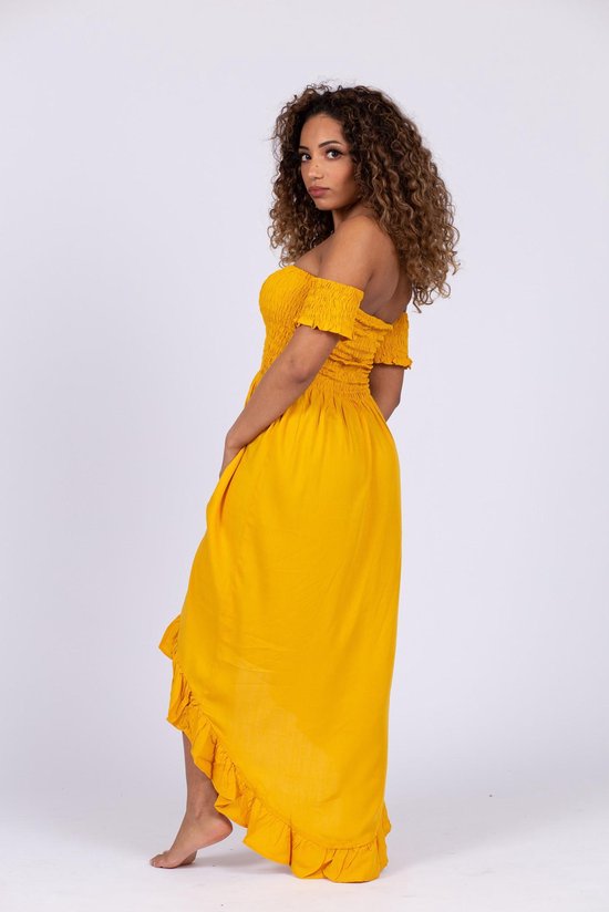 herhaling Notebook Glans Maxi Dress geel, one size, super stretch Maxi-dresses Dames Jurk Maat One  size | bol.com