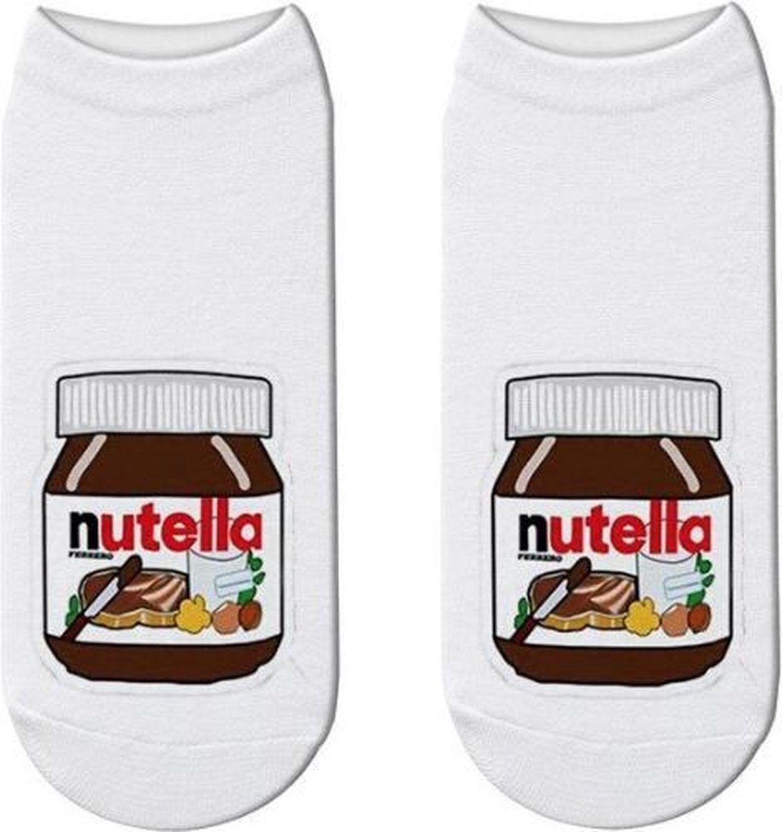 Nutella sokken - one size - I love Nutella enkelsokken - Roze