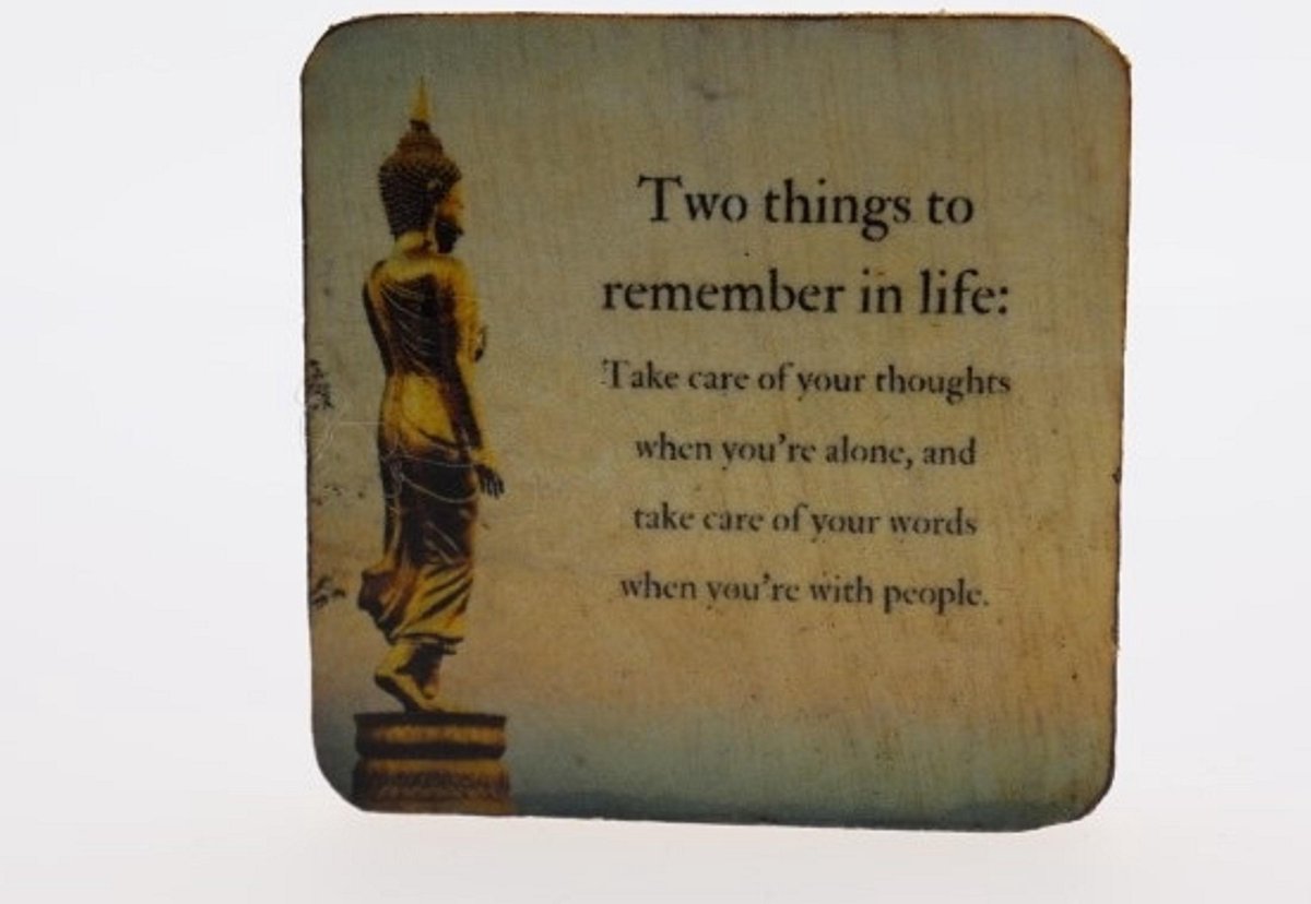 Quote magneet 6x6 cm Two things to remimber in life