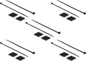DeLOCK Tie-wraps 300 x 4,8mm (10 stuks) met zelfklevende houders (10 stuks) / zwart