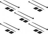 Tie-wraps 300 x 3,5mm (10 stuks) met zelfklevende houders (10 stuks) / zwart - UV resistent