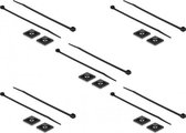 DeLOCK Tie-wraps 150 x 3,6mm (10 stuks) met zelfklevende houders (10 stuks) / zwart