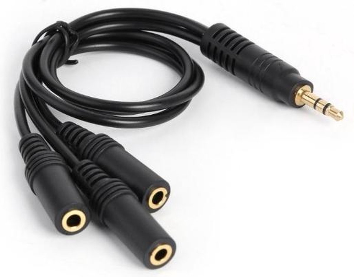Image of 3,5mm Jack naar 3x 3,5mm Jack stereo audio splitter - zwart - 0,30 meter